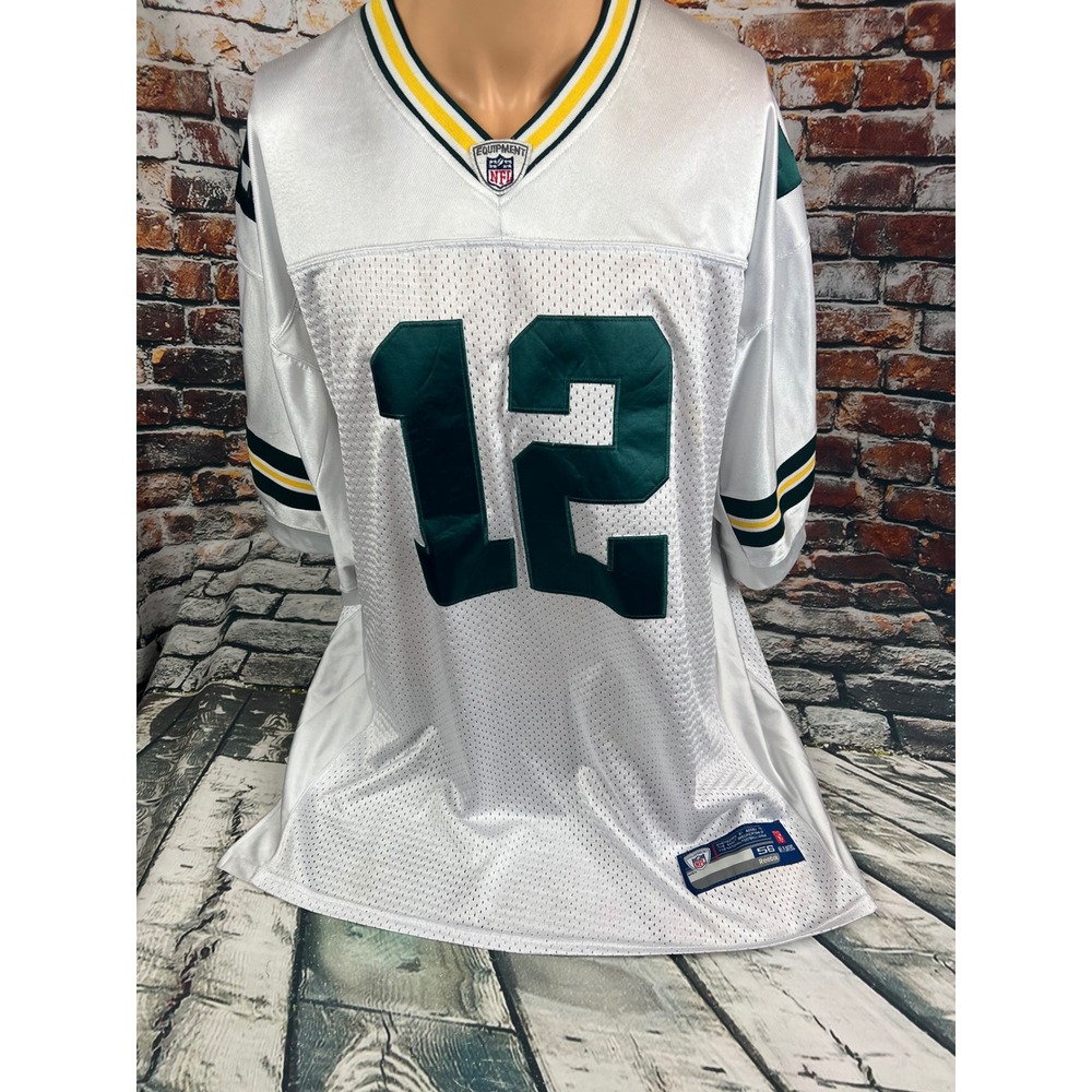 Reebok Green Bay‎ Packers Aaron Rodgers 12 NFL Football Jersey White Size 56